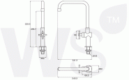 Vòi bếp gắn trên sàn một tay cầm WS-1831L - Dòng Plus