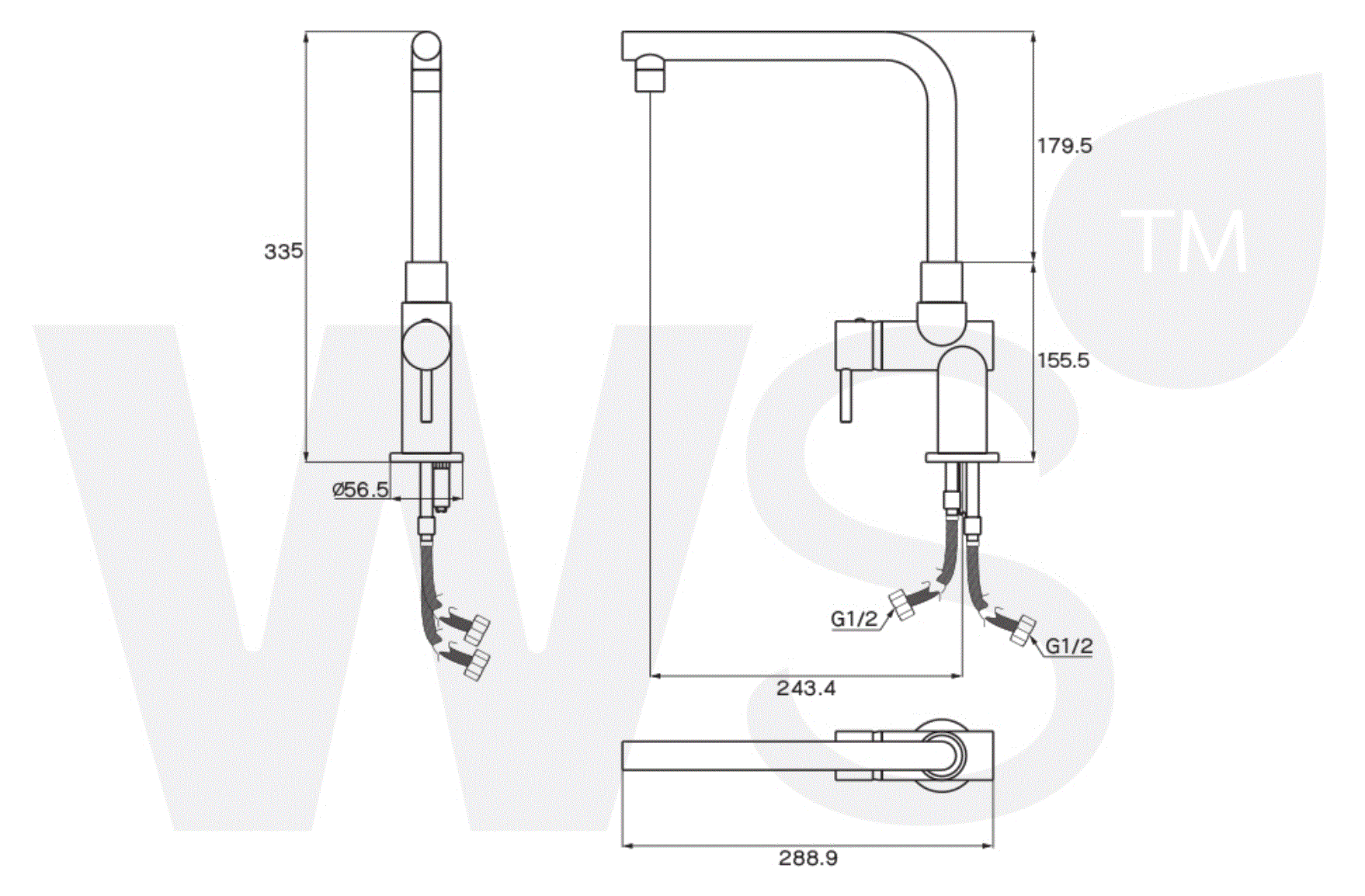 Vòi chậu bếp nóng lạnh WS-0135XL - Dòng Chaopraya