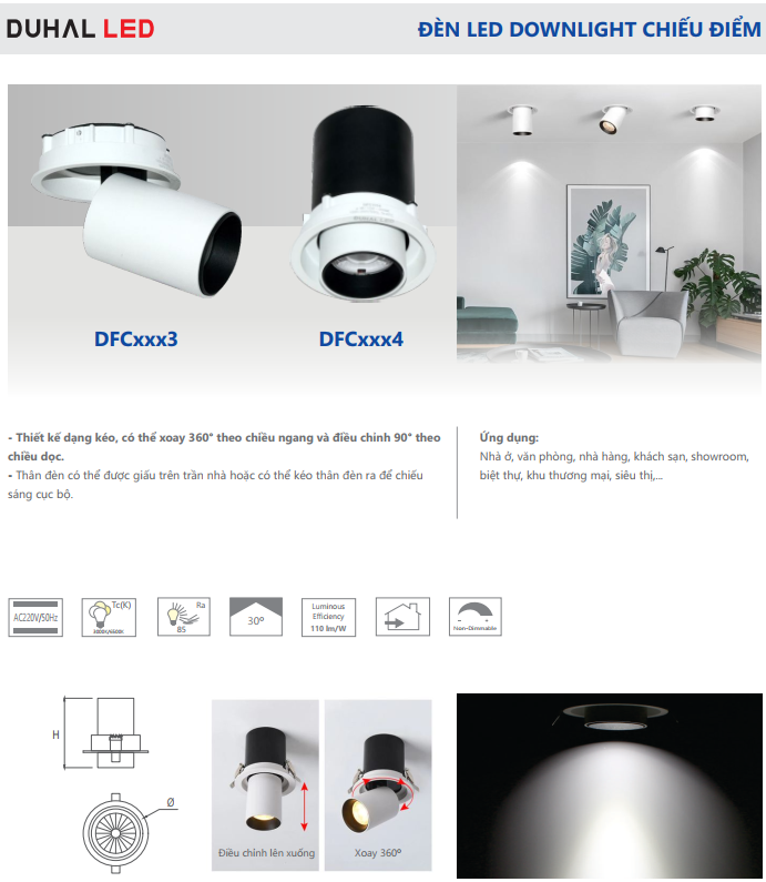 Đèn LED Downlight chiếu điểm