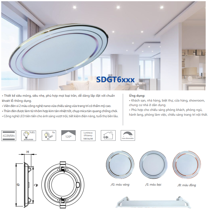 Đèn LED Panel AC âm trần