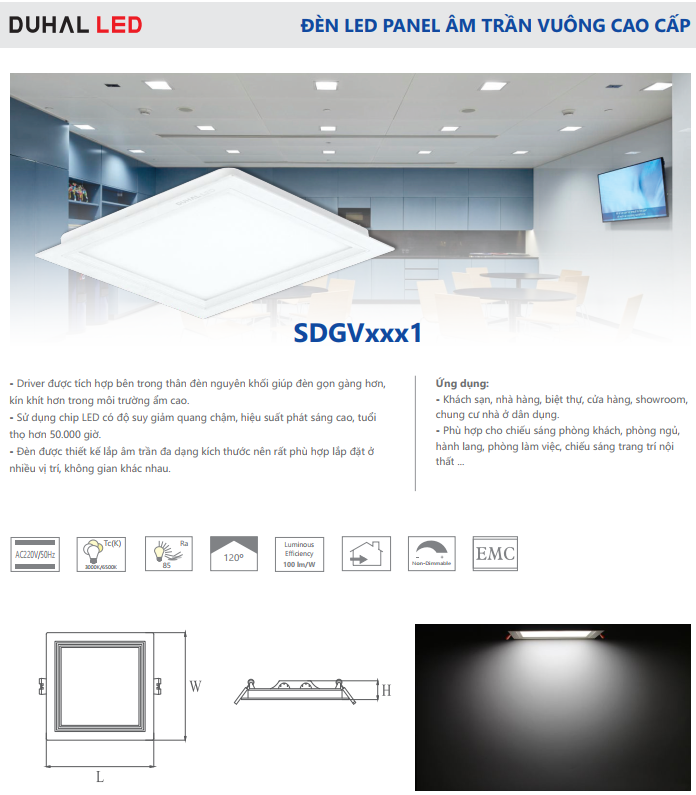 Đèn LED Panel AC âm trần