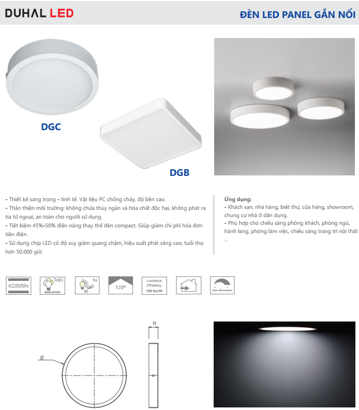 Đèn LED Panel gắn nổi