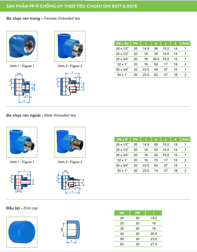 Ống nhựa và Phụ kiện PPR 2 lớp chống tia UV _TIỀN PHONG