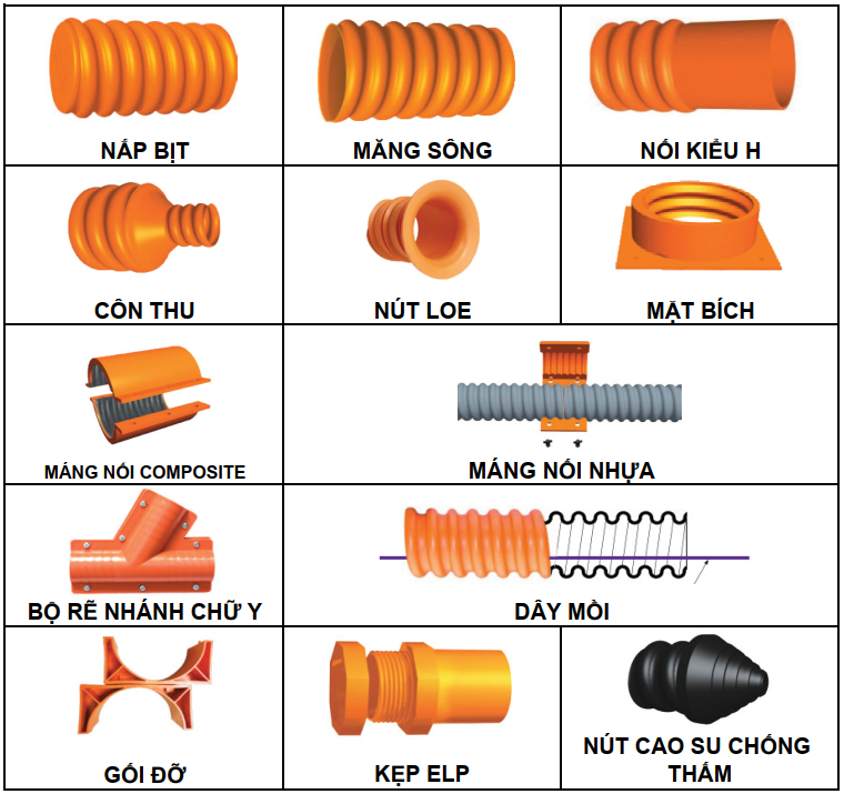 Phụ kiện Ống nhựa xoắn HDPE SANTO