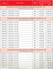 Cáp điện lực, ruột đồng cách điện PVC vỏ PVC (CVV-0,6/1kV)