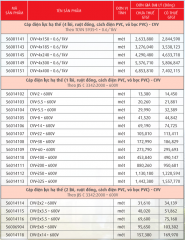 Cáp điện lực, ruột đồng cách điện PVC vỏ PVC (CVV-0,6/1kV)