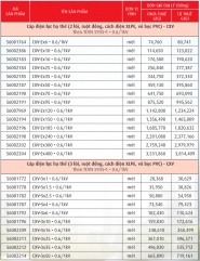 Cáp điện lực, ruột đồng cách điện XLPE, vỏ PVC (CXV-0,6/1kV)