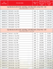 Cáp điện lực, ruột đồng cách điện XLPE, vỏ PVC (CXV-0,6/1kV)